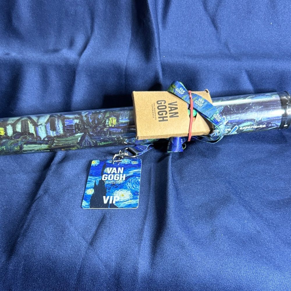 Van Gogh Art Poster - Starry Night 17x24 and VIP pass and crayons. New